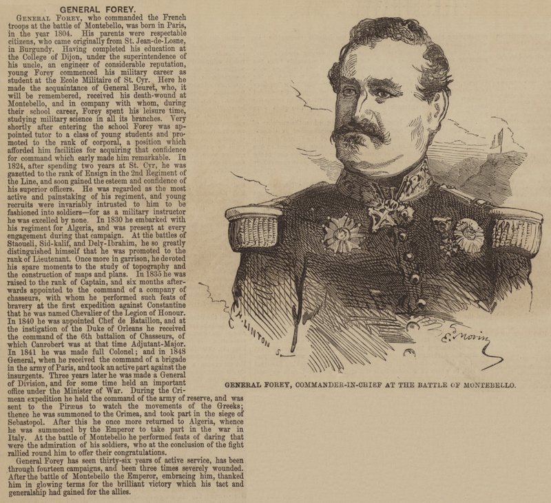 Generál Forey, vrchní velitel v bitvě u Montebella od Edmond Morin