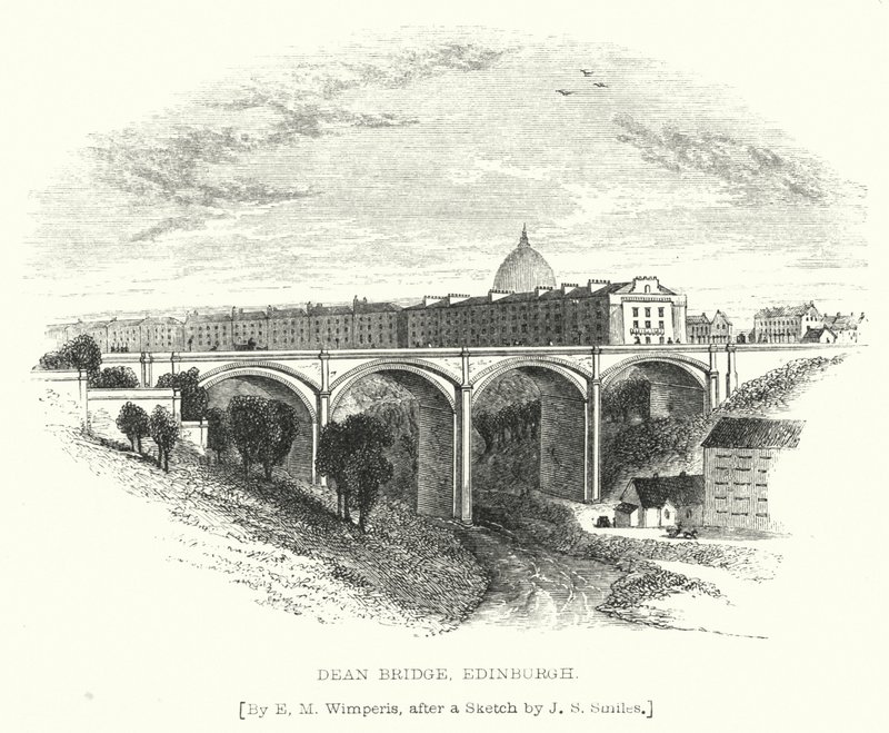 Dean Bridge, Edinburgh (rytina) od Edmund Morison (after) Wimperis