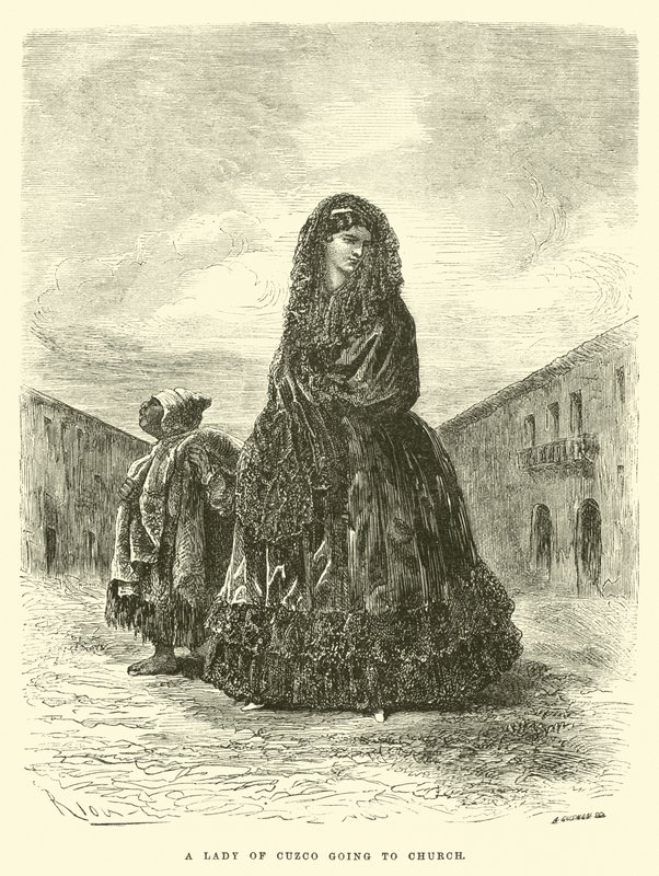 Paní z Cuzca jde do kostela od Edouard Riou