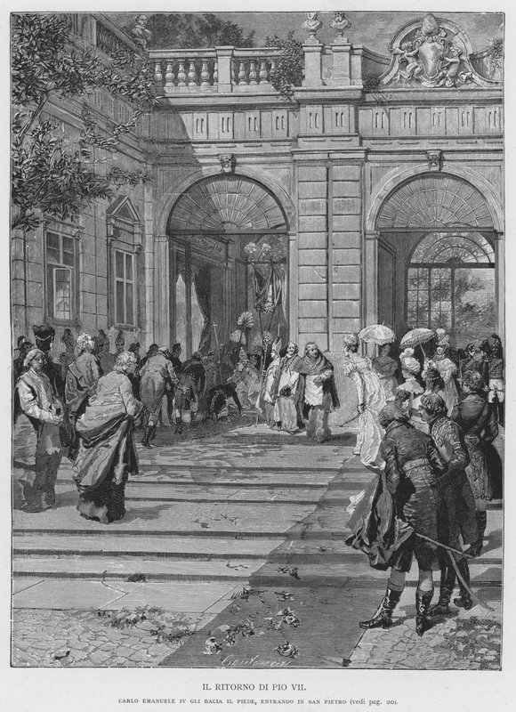 Návrat Pia VII (rytina) od Edouardo Matania