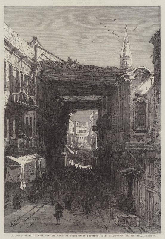 Ulice v Káhiře od Eduard Hildebrandt