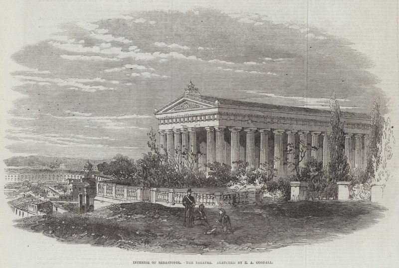 Interiér Sebastopol, divadlo od Edward Angelo Goodall