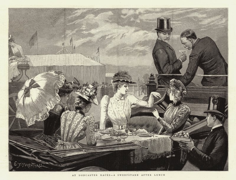 Na závodech Doncaster, loterie po obědě od Edward Frederick Brewtnall