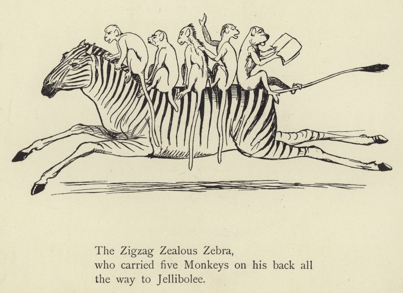 Cikcak horlivá zebra od Edward Lear