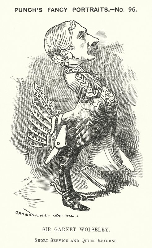Punč karikatura: Garnet Wolseley od Edward Linley (after) Sambourne