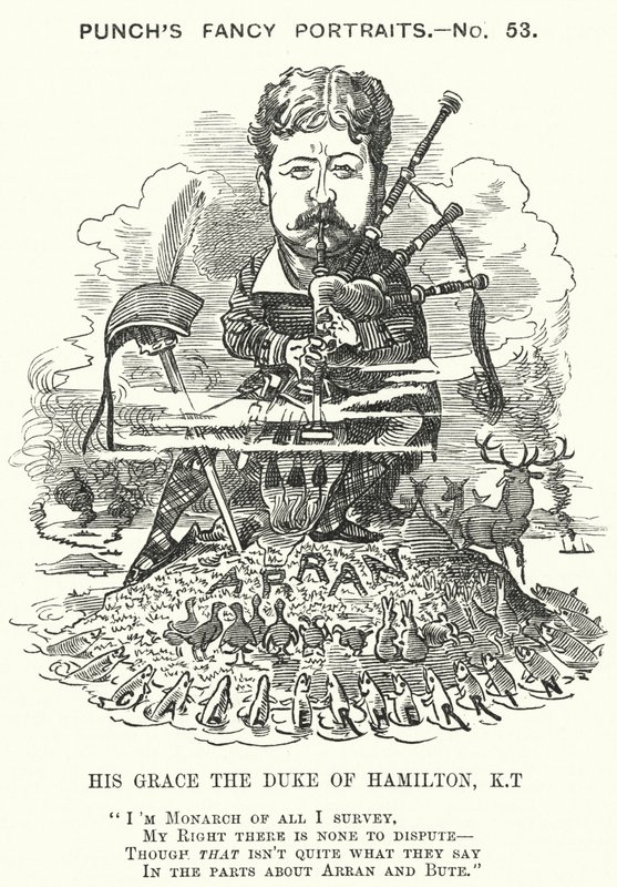 Punch karikatura: William Douglas Hamilton od Edward Linley (after) Sambourne