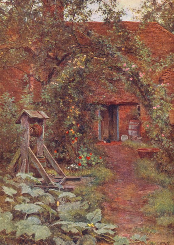 Hluboká, chladná studna (barevná litografie) od Edward Wilkins Waite