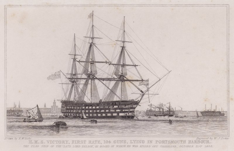 HMS Victory, prvotřídní od Edward William (after) Cooke