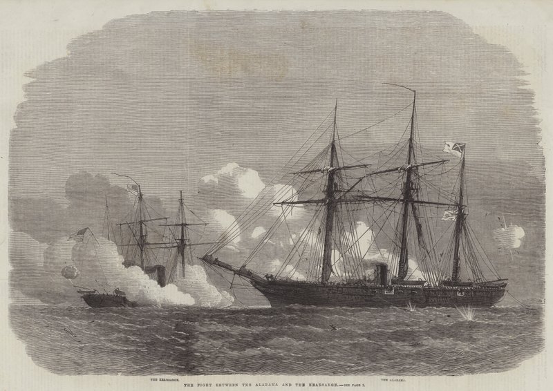 Boj mezi Alabamou a Kearsarge od Edwin Weedon