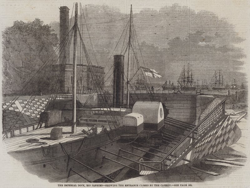 Imperial Dock, Rio Janeiro, ukazující vchod uzavřený Caissonem od Edwin Weedon