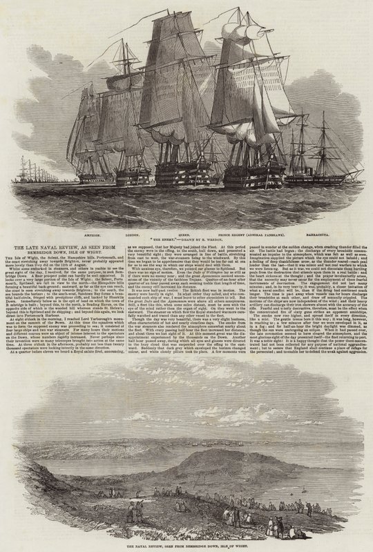 The Late Naval Review, jak je vidět z Bembridge Down, Isle of Wight od Edwin Weedon