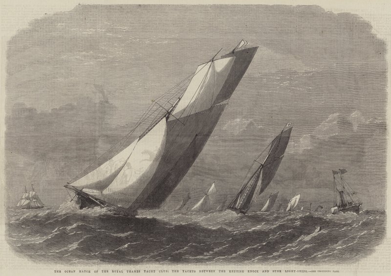 Ocean Match Královského Temže Yacht Clubu, jachty mezi Kentish Knock a potopené Light-Ships od Edwin Weedon