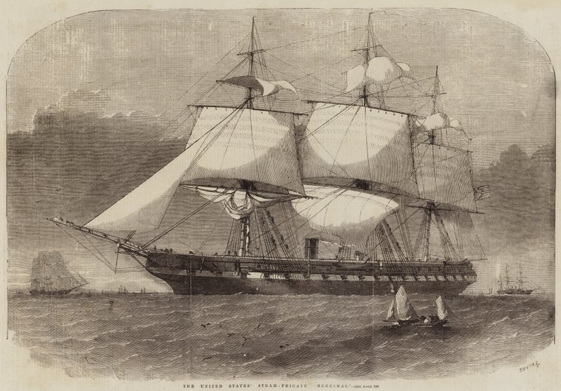 Americká parní fregata Merrimac od Edwin Weedon