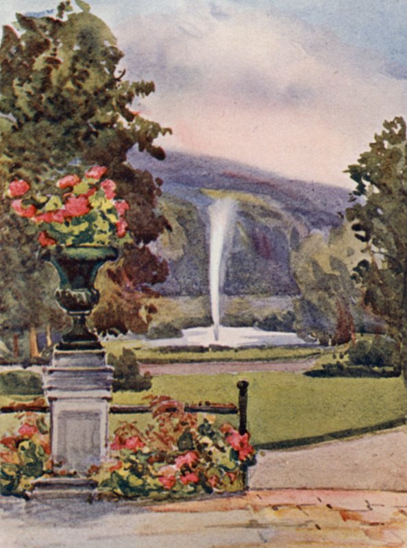 Rýn: (barevná litografie): Homburg, Alžbětinské jaro od Effie Jardine