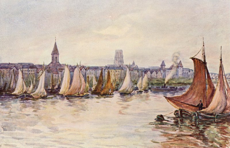 Rýn: Rotterdam (barevná litografie) od Effie Jardine