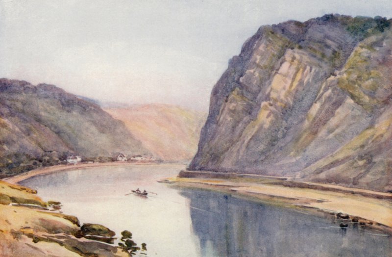 Rýn: Lorelei (barevná litografie) od Effie Jardine