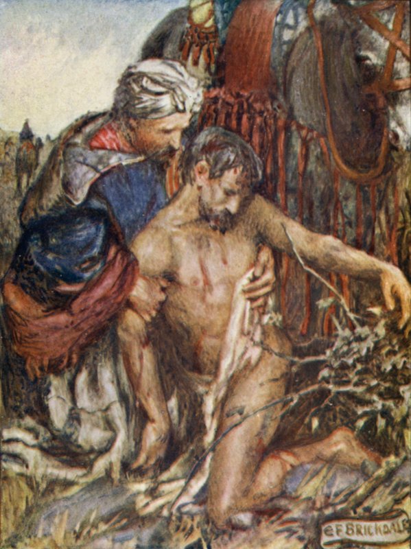 Dobrý Samaritán (barevné lito) od Eleanor Fortescue Brickdale