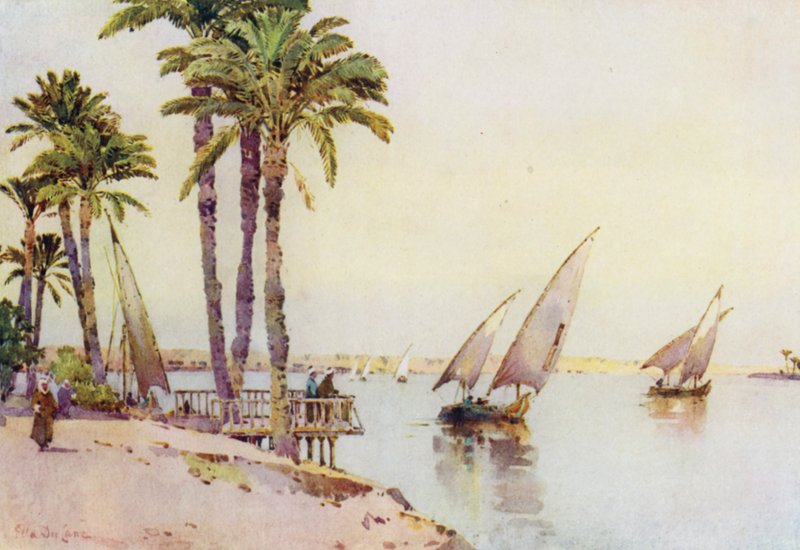 Plachetnice na Nilu (barva litho) od Ella Du Cane