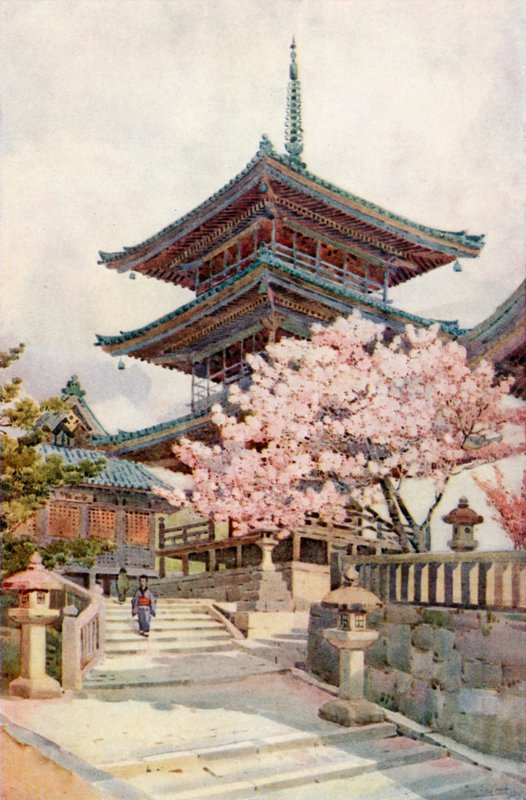 Pagoda, Kyomidzu (barva litho) od Ella Du Cane