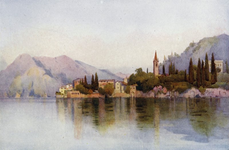 Varenna, jezero Como (barva litho) od Ella Du Cane