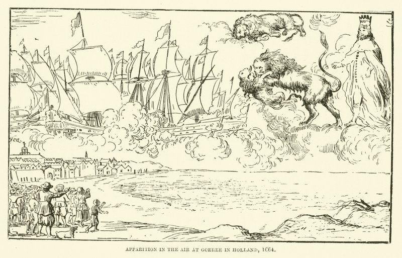 Zjevení ve vzduchu v Goeree v Holandsku, 1664 od English School