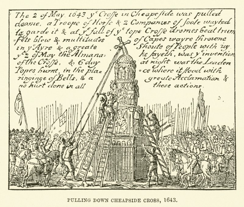 Pulling down Cheapside Cross, 1643 od English School