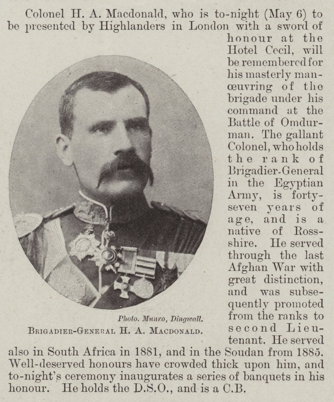 Brigádní generál H A Macdonald od English Photographer