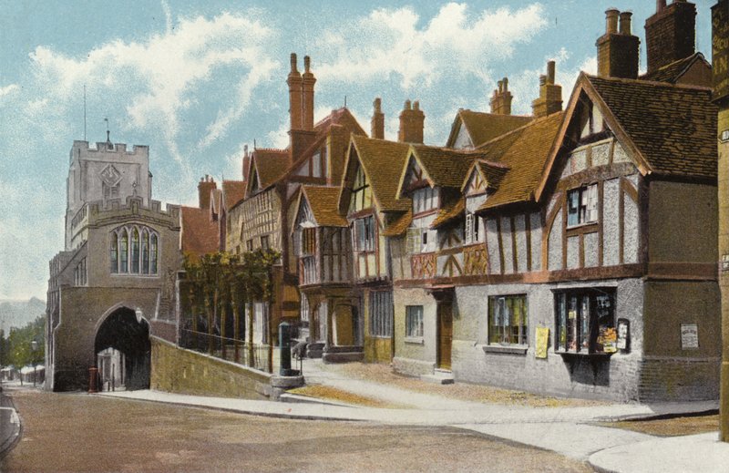 Leycesterská nemocnice a Westgate, Warwick od English Photographer