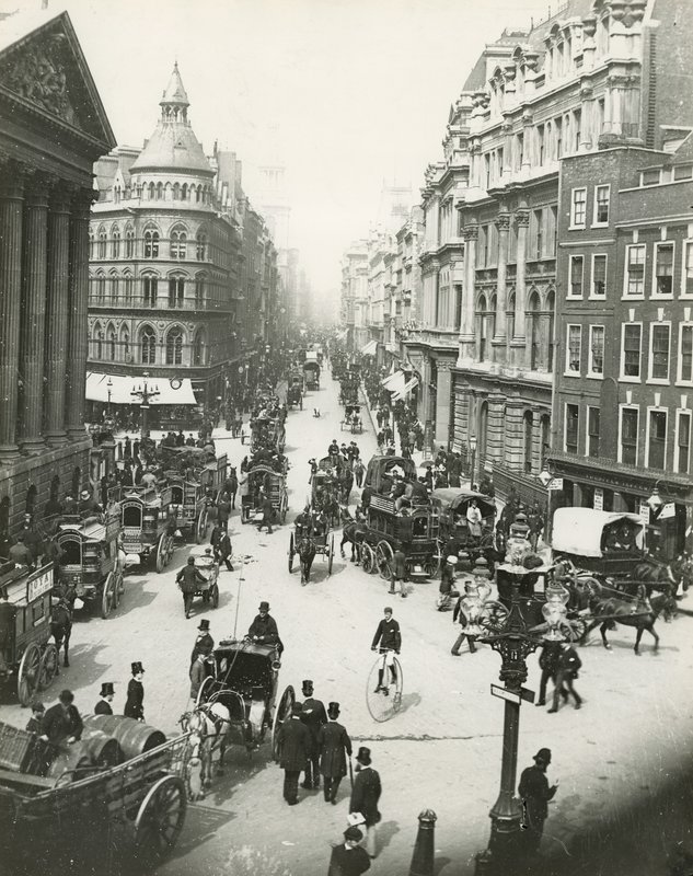 Mansion House a Cheapside, Londýn, kolem roku 1900 od English Photographer