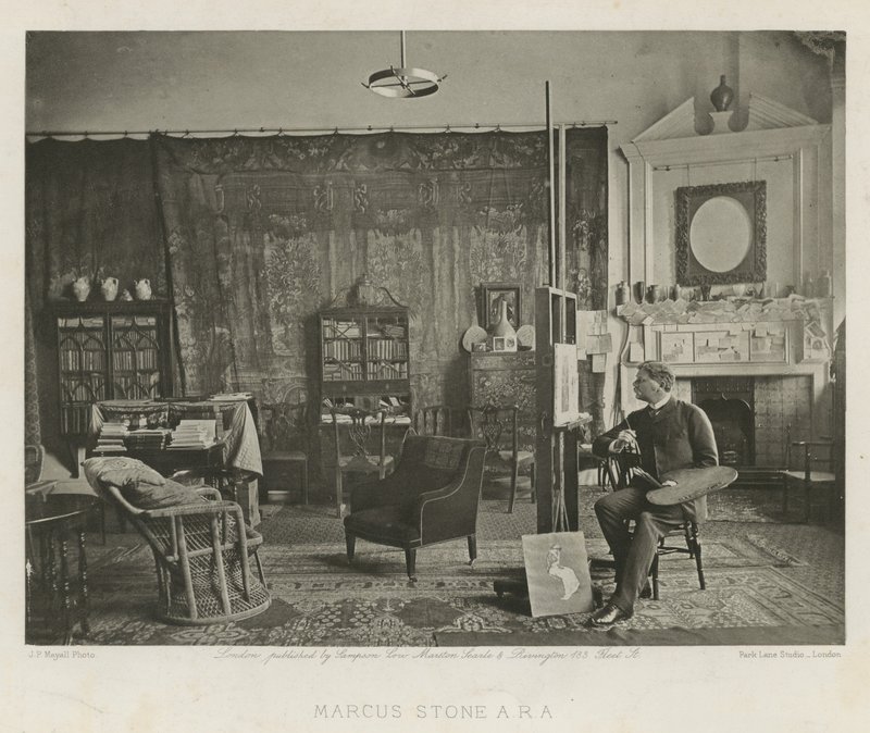 Marcus Stone ve svém Melbury Road Studio od English Photographer