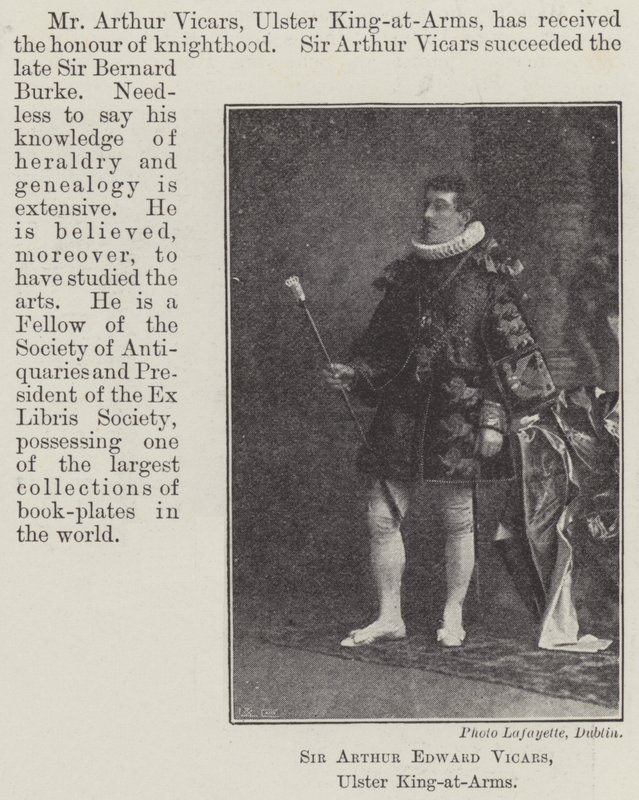Sir Arthur Edward Vicars, Ulster King-at-Arms od English Photographer