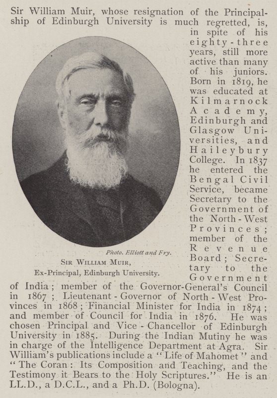 Sir William Muir, bývalý ředitel, Edinburgh University od English Photographer