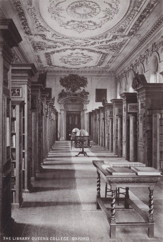 The Library Queens College, Oxford od English Photographer