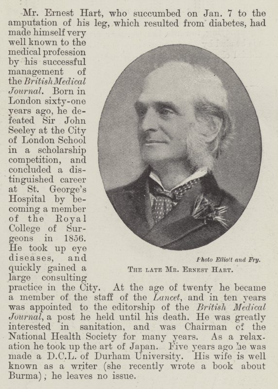 Zesnulý pan Ernest Hart od English Photographer