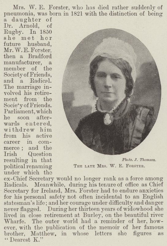 Zesnulá paní W E Forster od English Photographer