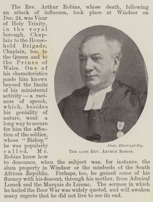 Zesnulý reverend Arthur Robins od English Photographer