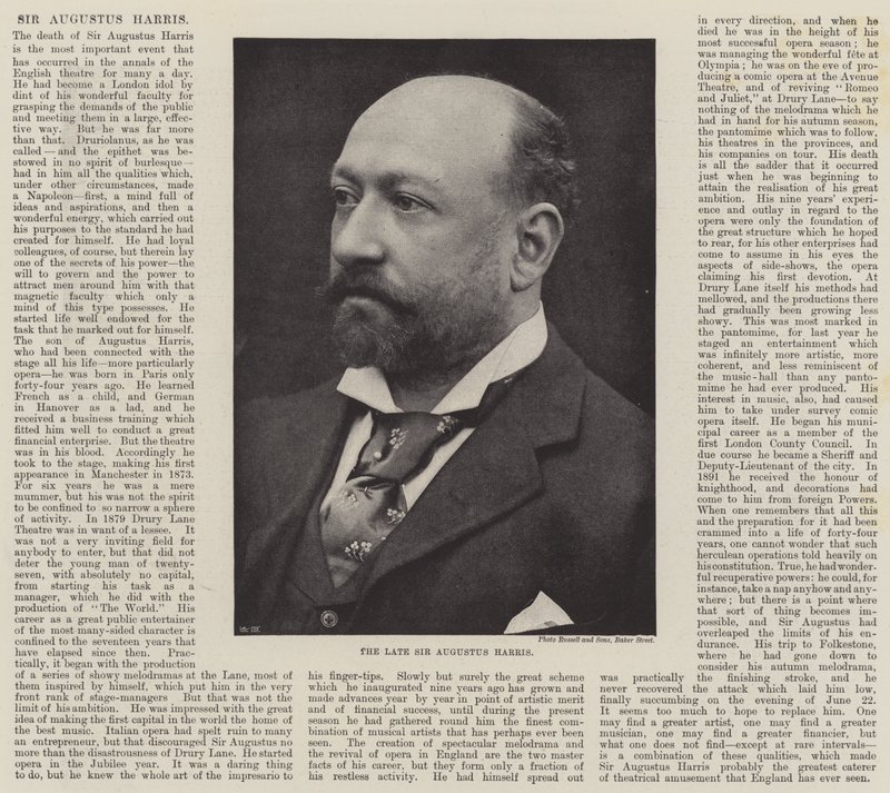 Zesnulý sir Augustus Harris od English Photographer