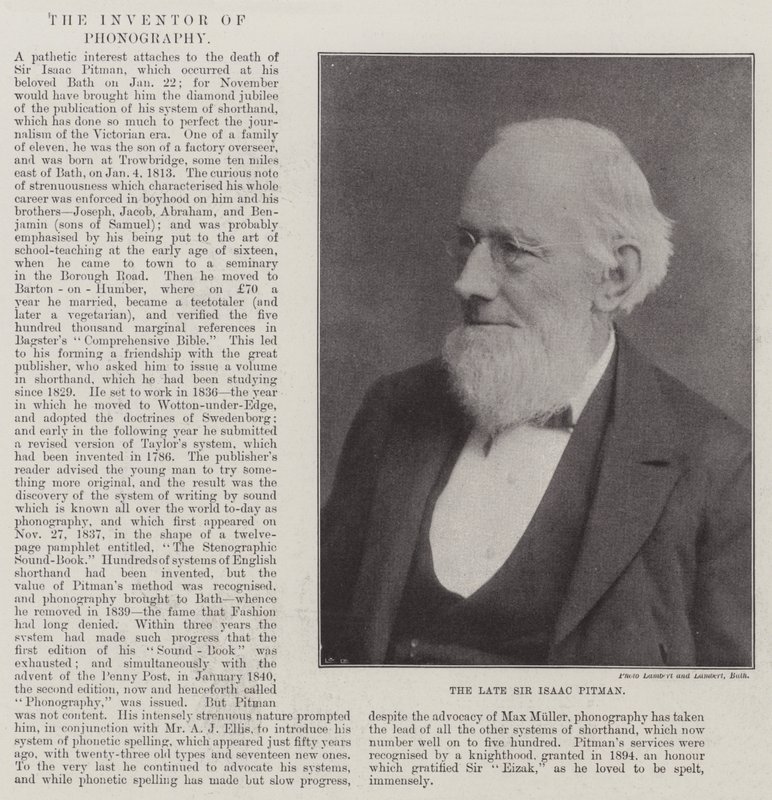 Zesnulý sir Isaac Pitman od English Photographer