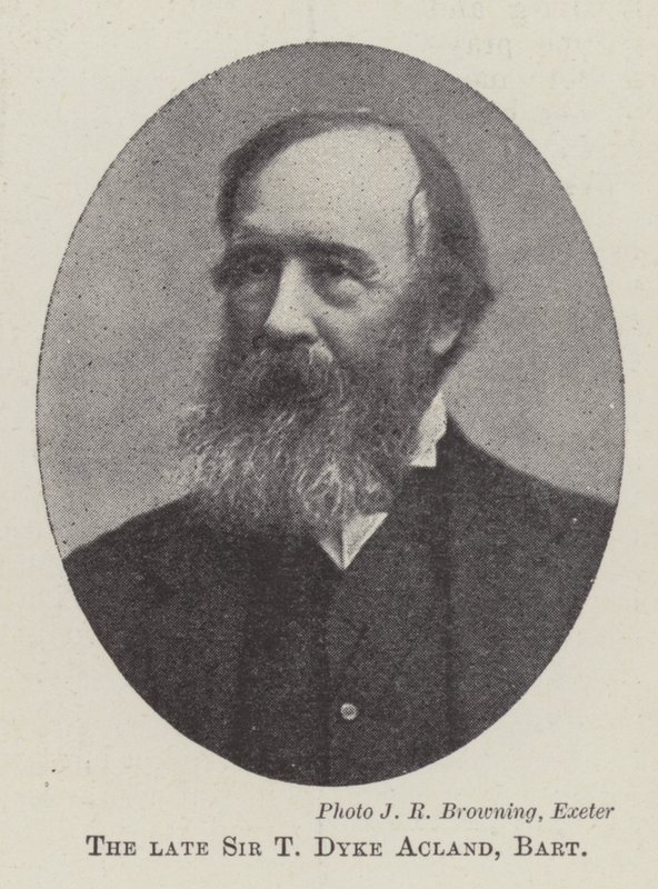 Zesnulý sir T Dyke Acland, Baronet od English Photographer
