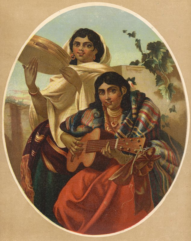 Španělský duet (chromolitho) od English School