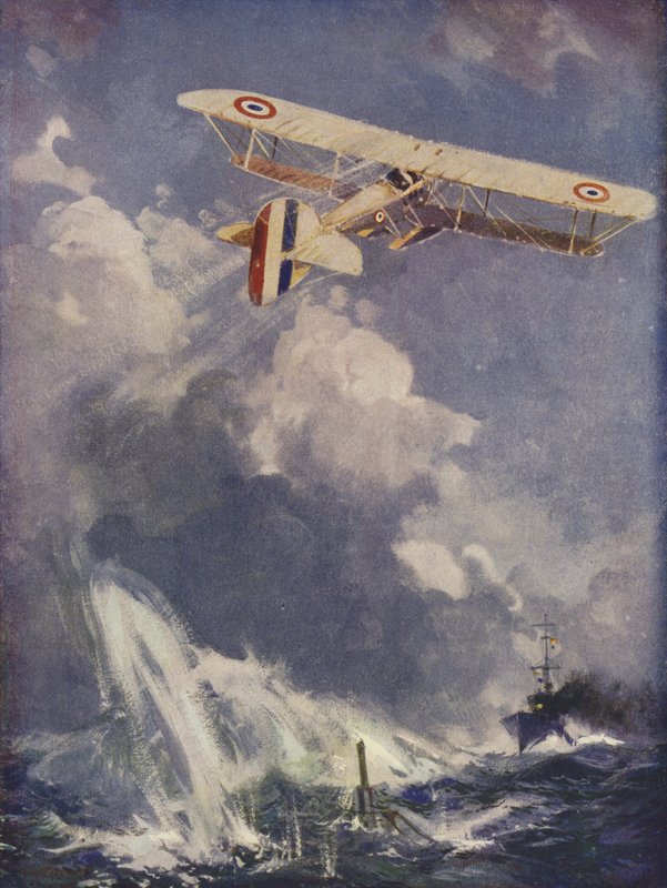 Hydroplán bombarduje ponorku od English School