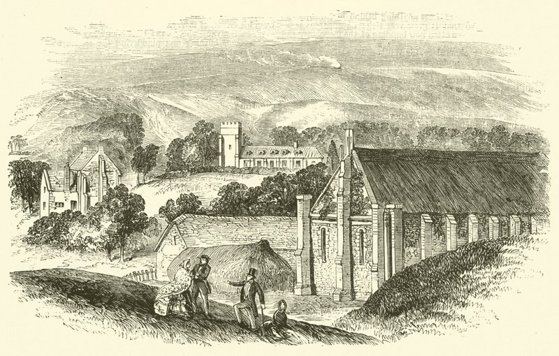 Abbotsbury Abbey (rytina) od English School