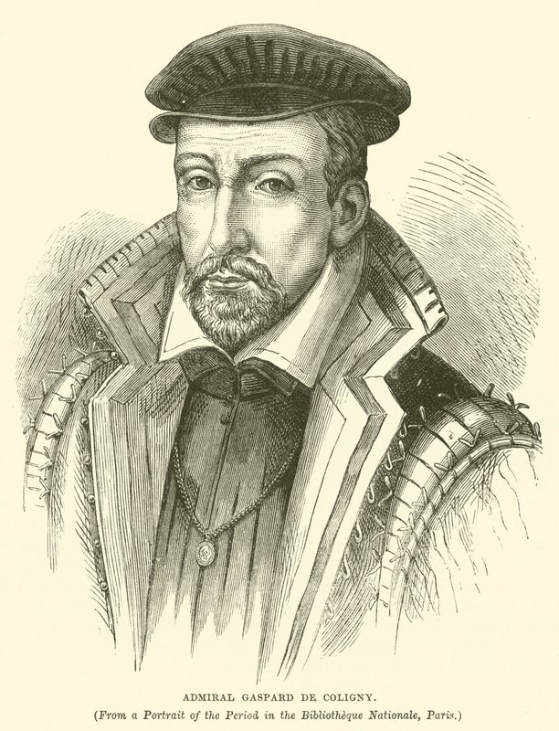 Admirál Gaspard de Coligny (rytina) od English School