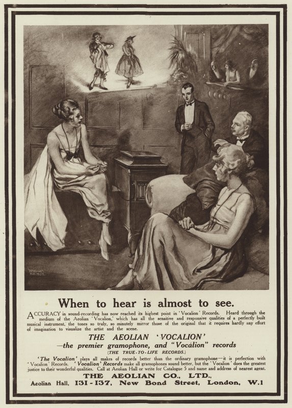 Reklama na gramofon Aeolian Vocalion od English School