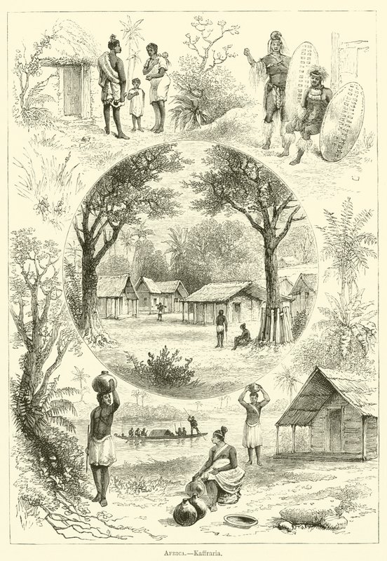 Afrika, Kaffraria (rytina) od English School