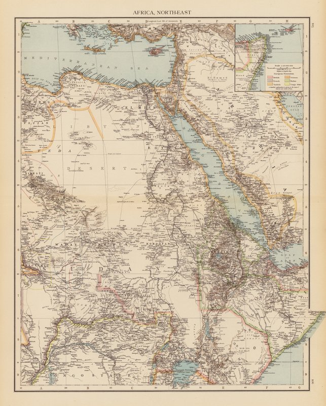 Afrika, severovýchod (barevná litografie) od English School