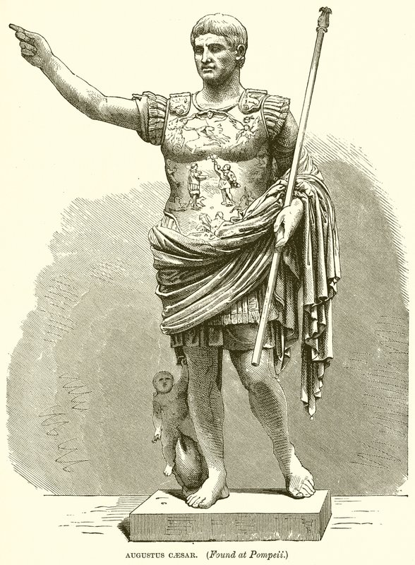 Augustus Caesar. (Nalezeno v Pompejích) od English School