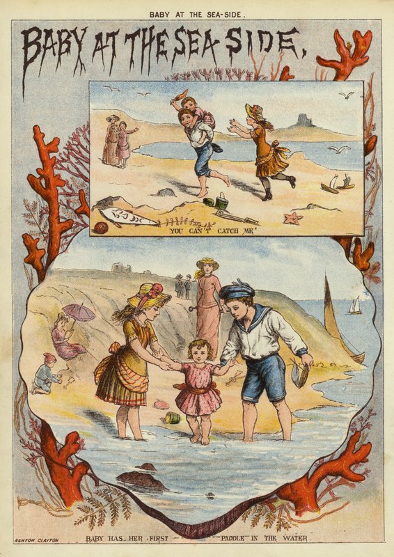 Dítě u moře (chromolitho) od English School