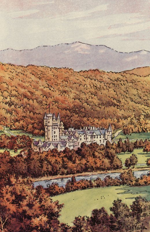 Zámek Balmoral (barevné lito) od English School