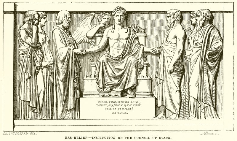 Bas-Relief--Instituce Státní rady od English School